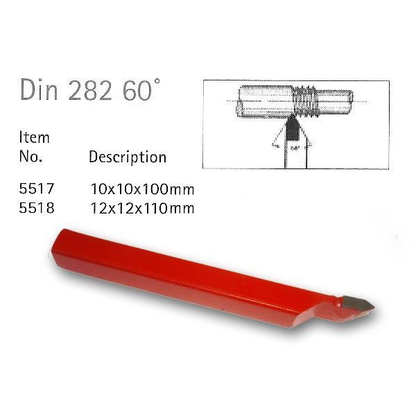 Vnitřní závitový soustružnický nůž, wolfram-karbidový letovaný plátek, 10 mm, 60°, Warco