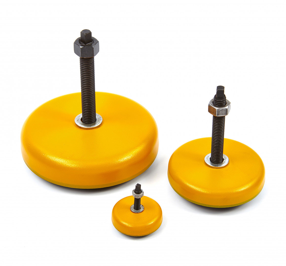 Stavitelná antivibrační noha pod stroje a zařízení, průměr 40 mm, závit M5, zátěž až 80 kg