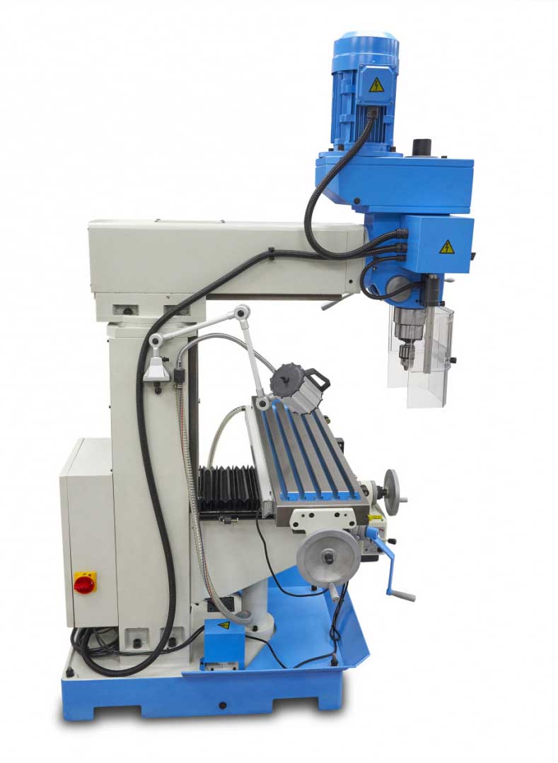 HBM 60 Profi DRO robustní konzolová frézka na kov, ISO 40, 3-osy DRO s LCD displejem, chlazení, strojní posuv X a Y, 400V-3f