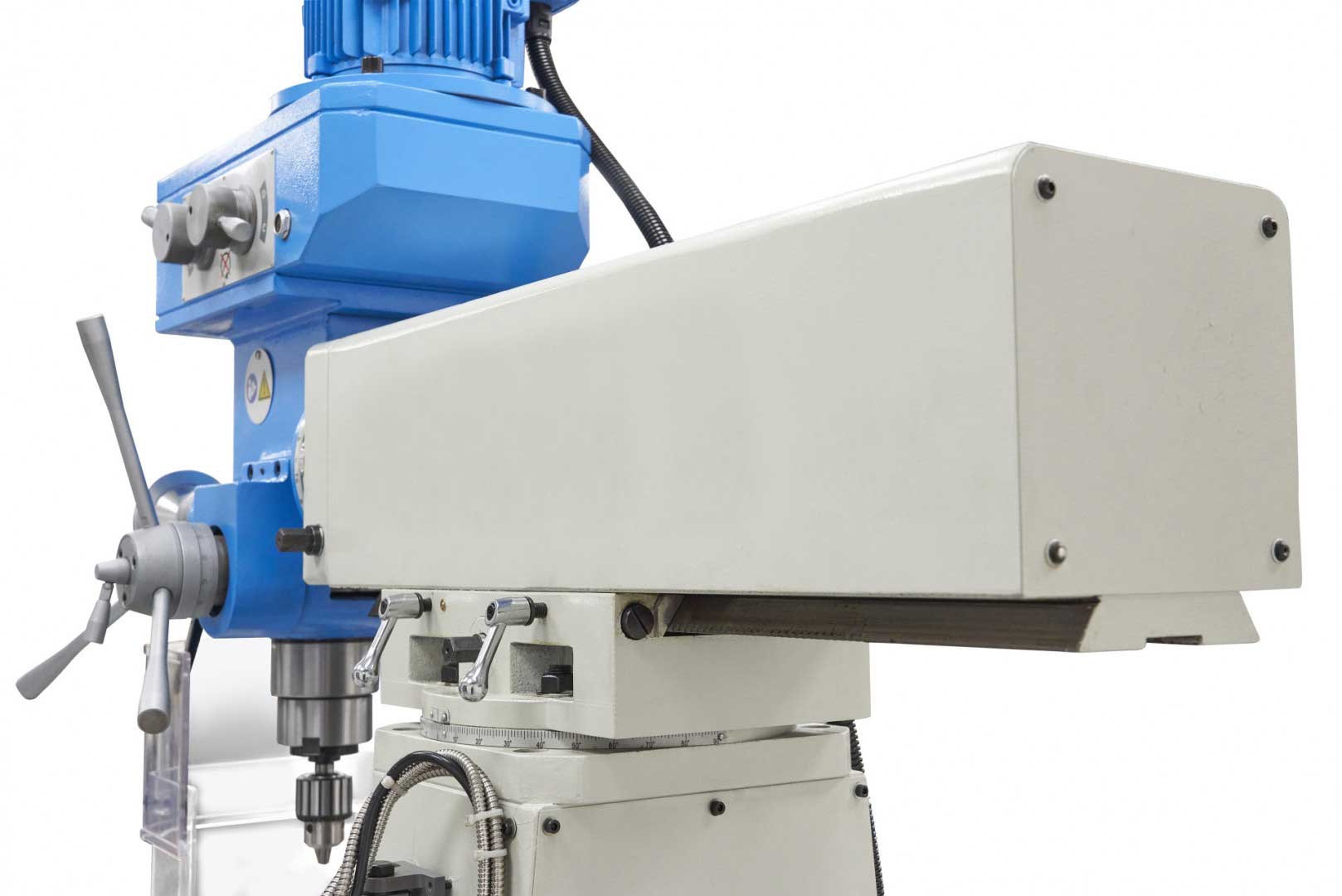 HBM 60 Profi DRO robustní konzolová frézka na kov, ISO 40, 3-osy DRO s LCD displejem, chlazení, strojní posuv X a Y, 400V-3f