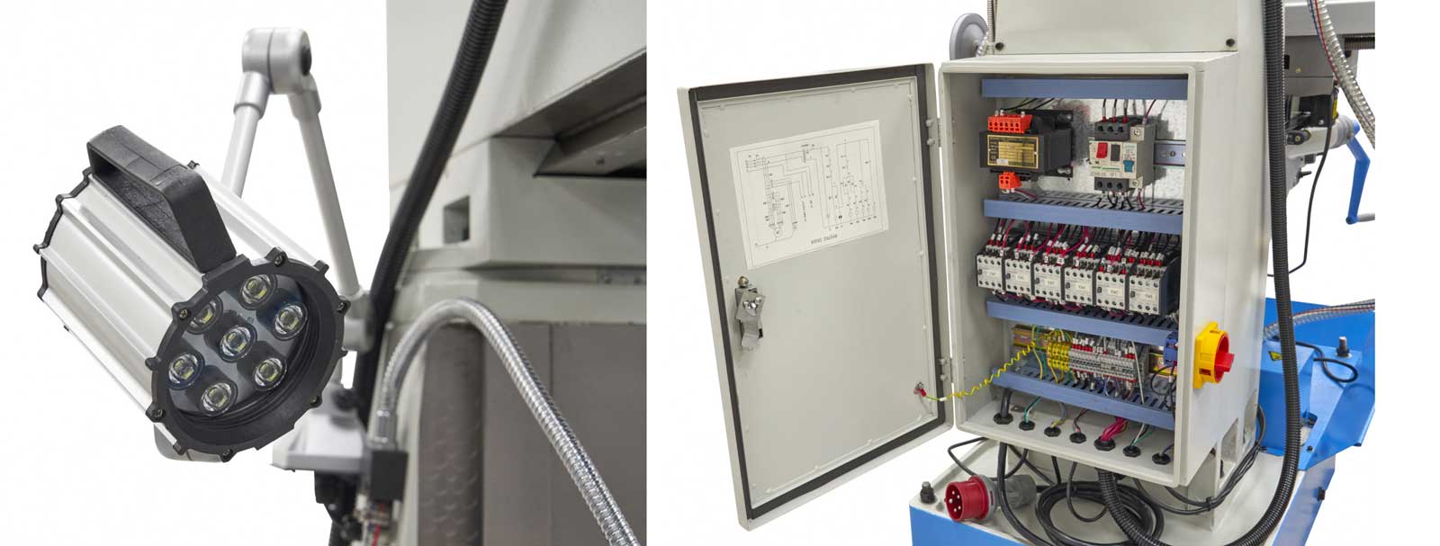 HBM 60 Profi DRO robustní konzolová frézka na kov, ISO 40, 3-osy DRO s LCD displejem, chlazení, strojní posuv X a Y, 400V-3f