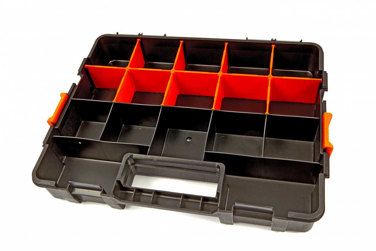 Plastový úložný box Tactix na nářadí a materiál 37,5 x 29 x 6,7 cm, 1 ks