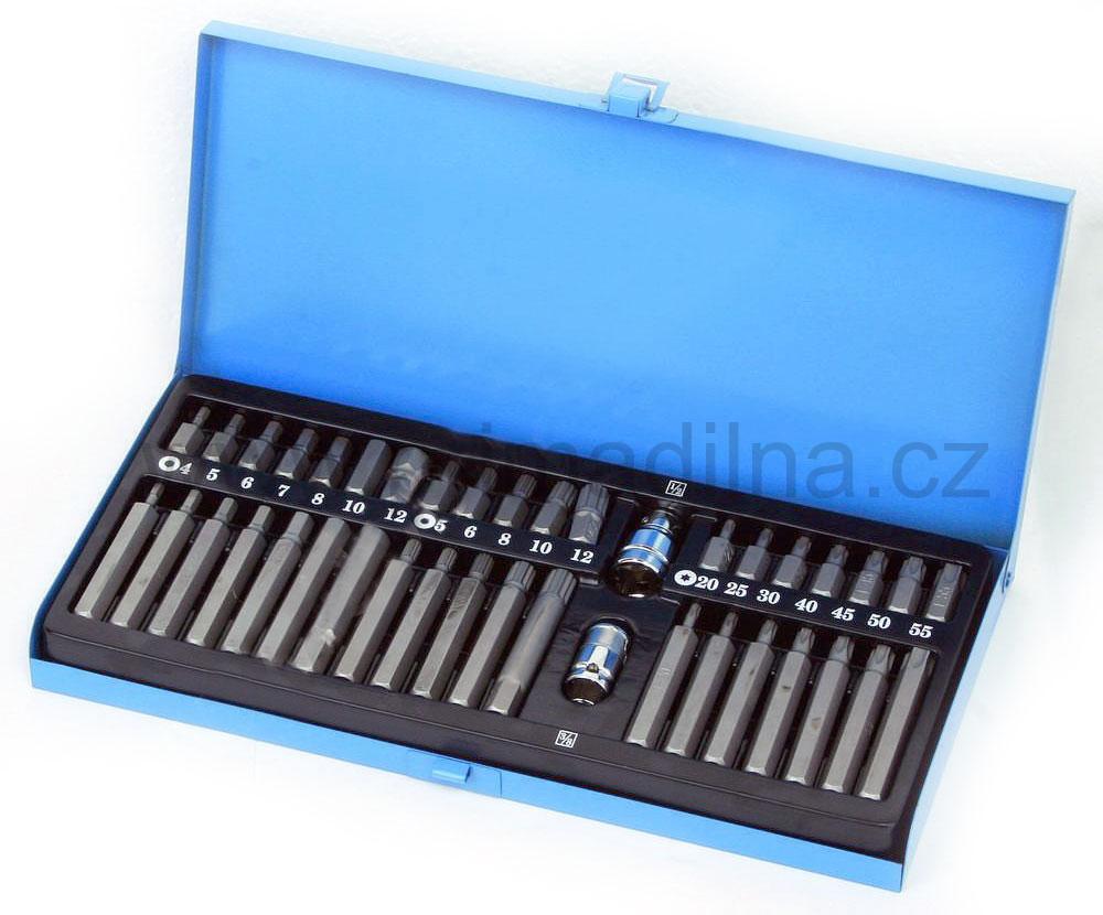 Kombi sada bity 10 mm, Inbus, Torx, XZN, adaptér 3/8" a 1/2", 40 ks, CrV, Condor Werkzeug