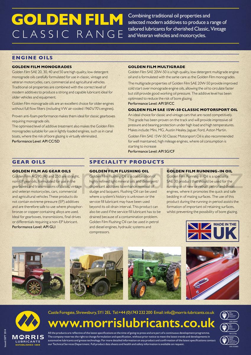 Morris Golden Film 15W-50 Classic Motorsport Oil, 5l