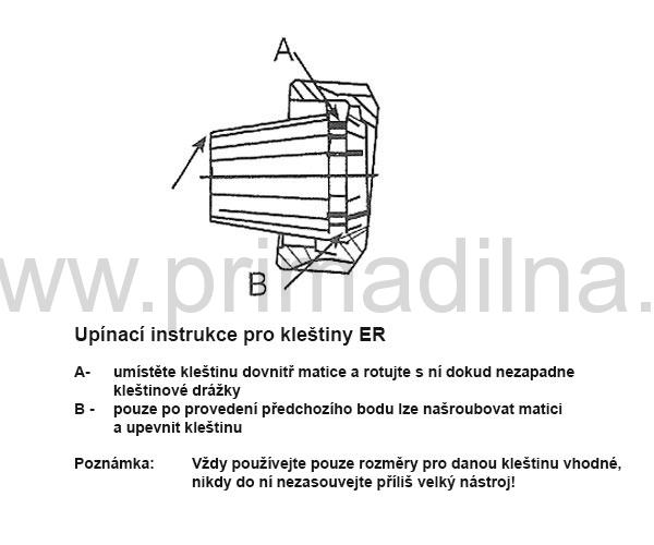 Warco kleština ER 25, metrická 2-1.5 mm
