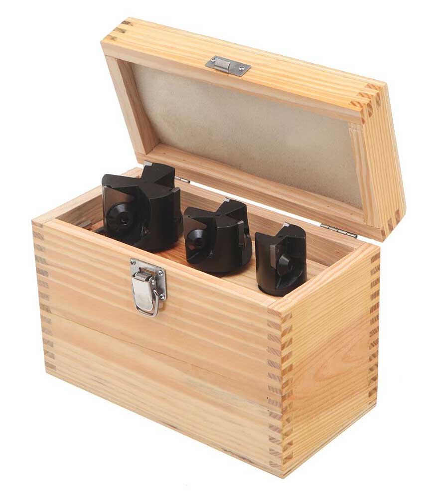 Sada 3 frézovacích nástrojů s VBD - průměr 30, 40 a 50 mm, 3 břity, kužel MK3