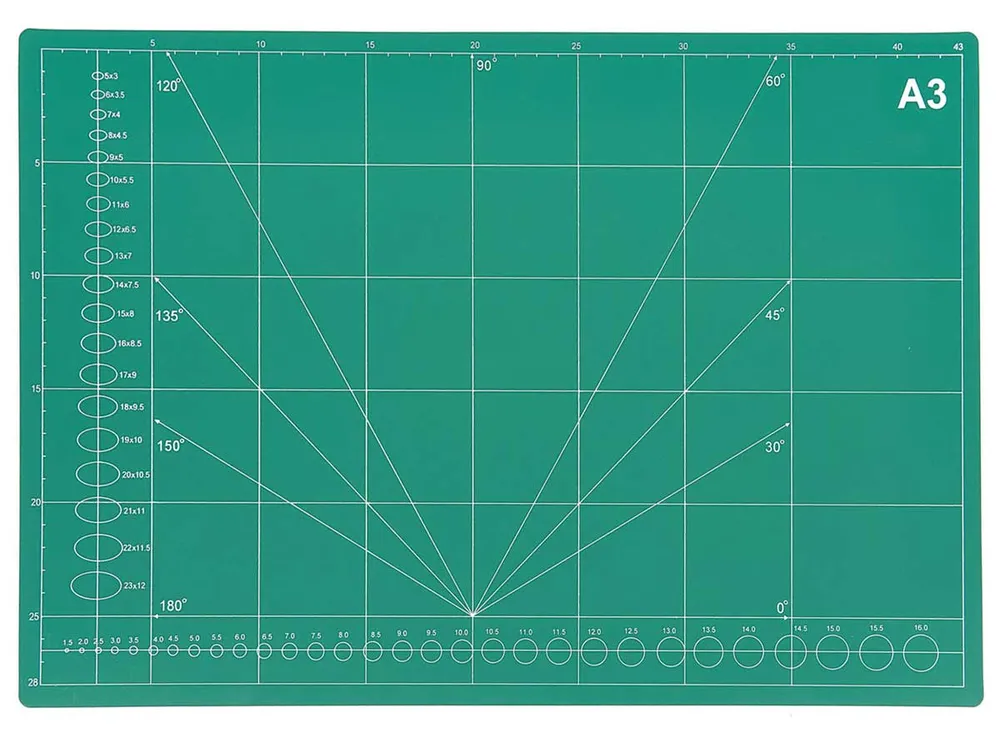 Oboustranná odolná podložka pro řezání s geometrickými vzory pro A3, 45 x 30 cm