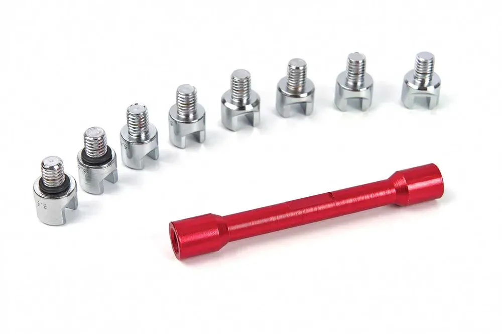 Klíč s 8 nástavci na utahování paprsků / drátů motocyklových kol, 5,4 - 6,8 mm