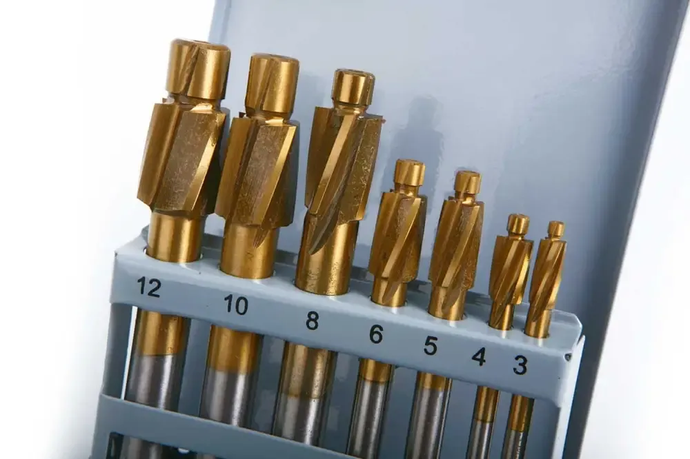 Záhlubníky pro inbus šrouby M3 - M12 mm, sada 7 dílů, HSS-TiN
