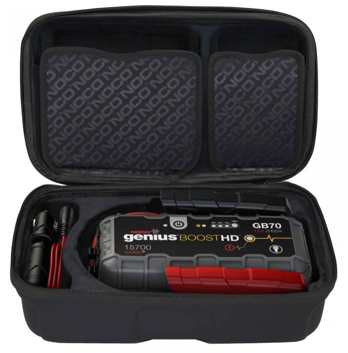 Startovací zdroj, booster 12V, 2000A, až 40 skokových startů, Lithium-Iontová baterie 56 Wh, pro benzínové motory do objemu 8 l a dieslové motory do 6 l BOOST HD GB70 NOCO