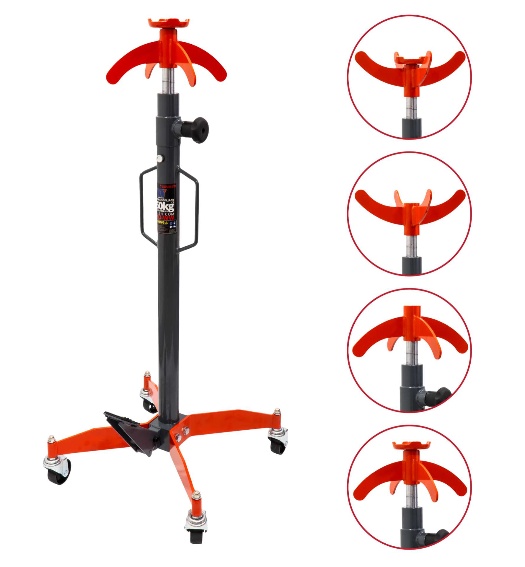 Hydraulický zvedák (podpěra) pro převodovky, nosnost až 650 kg, ''Werkstad Series'', Welzh
