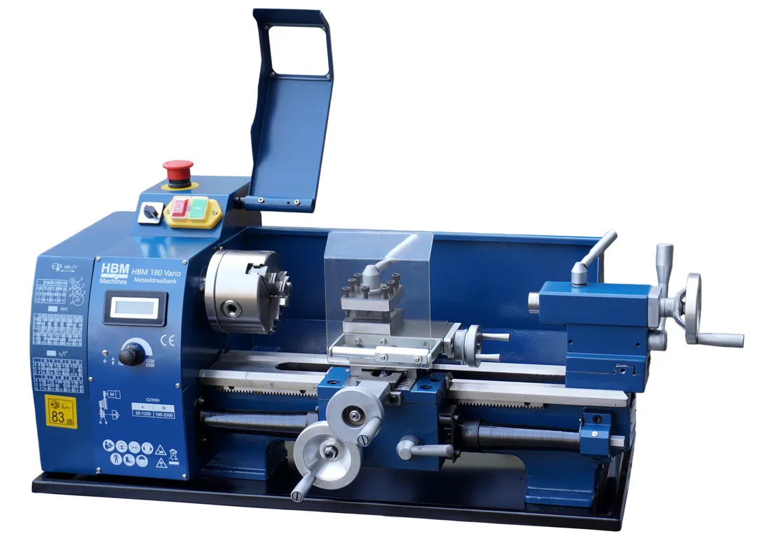 HBM 180 Vario, soustruh na kov s digitálním displejem a variabilními otáčkami, 60 kg