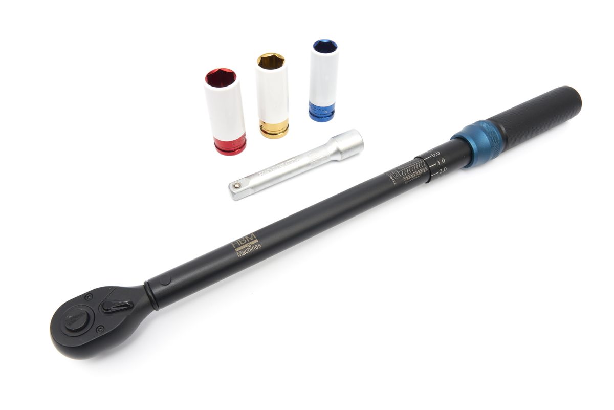 Klíč momentový 1/2“, rozsah 20 - 210 Nm, se sadou nástavců 