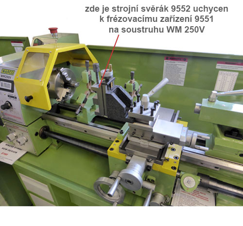 Strojní svěrák pro frézovací přípravek do soustruhu - šířka čelistí 50 mm, Warco