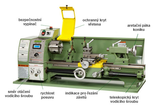 Warco WM 250, stolní soustruh na kov, variabilní otáčky - 120 kg