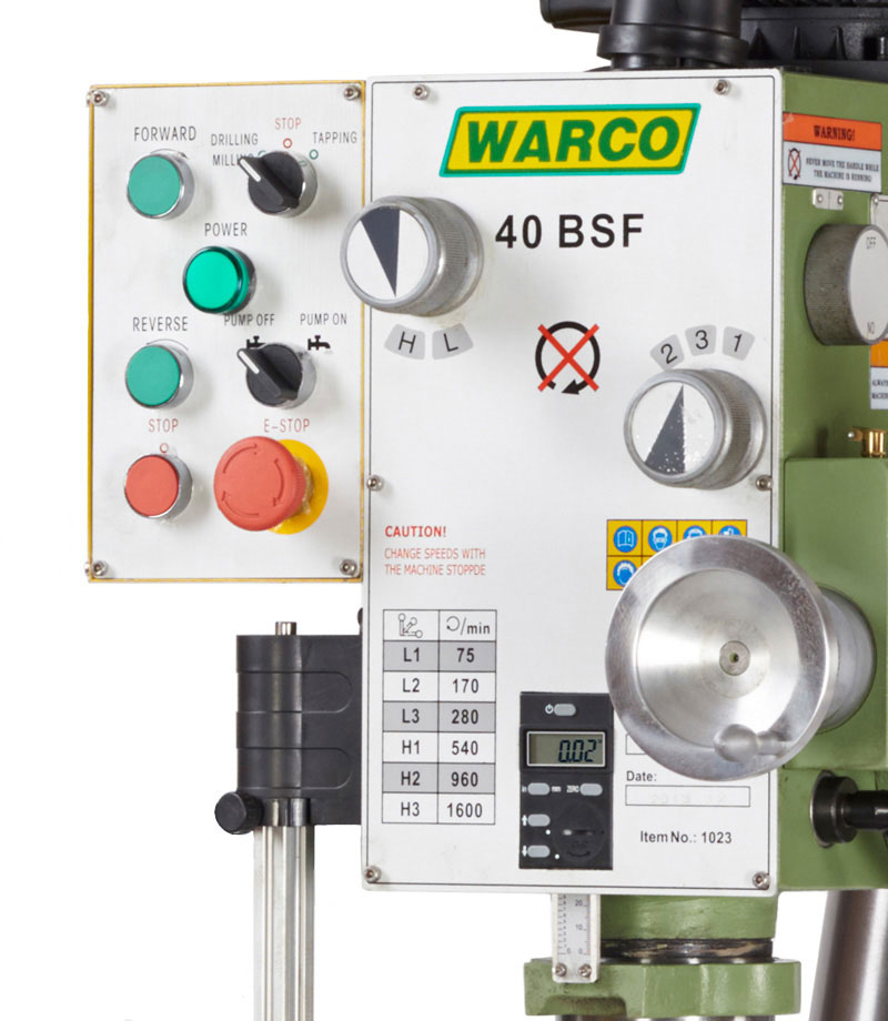 Warco 40 BSF extrémně robustní stojanová vrtačka s převodovkou, 400 V - 300kg