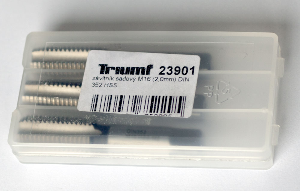 Závitník sadový HSS, 3ks, M16 x 2,0, Triumf
