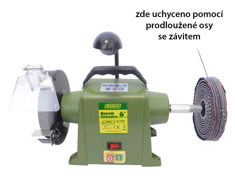 Prošívaný leštící mop pro 6" stolní brusku, Warco
