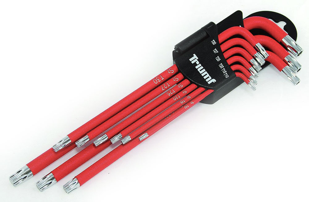 Klíče zástrčné Torx T10 - T50, prodloužené, s magnetem, sada 9 dílů, Triumf