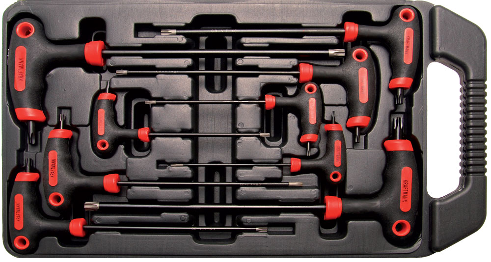 Klíče zástrčné Torx T10 - T50, T-rukojeť, sada 9 dílů, Triumf