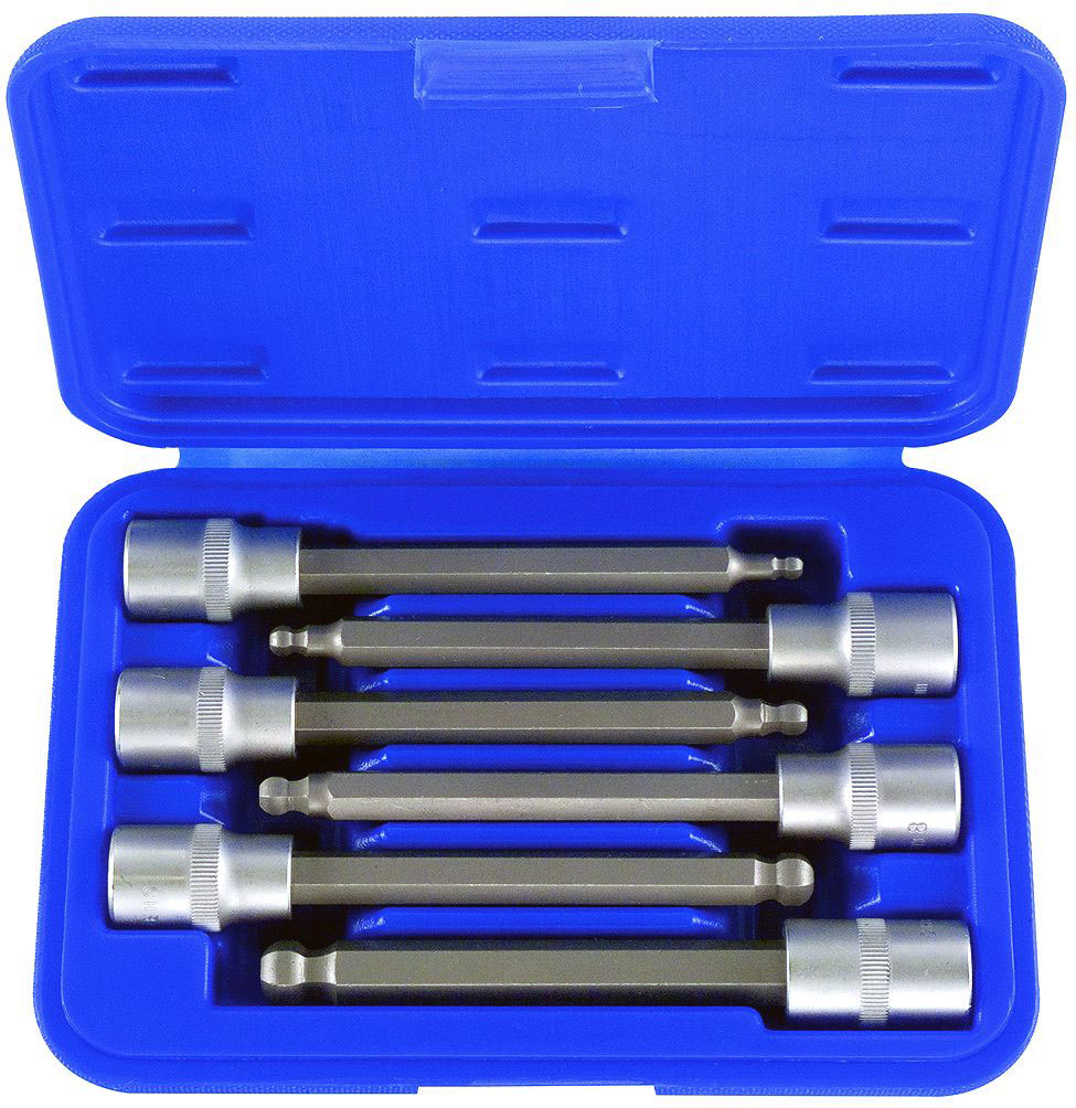 Hlavice zástrčné 1/2", Inbus 5-12 mm, délka 140 mm s koulí, 6 ks, CrV-S2, Triumf