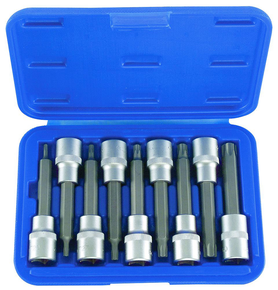 Hlavice zástrčné 1/2", Torx T20 - T60, déka 100 mm, sada 9 dílů, Condor Werkzeug