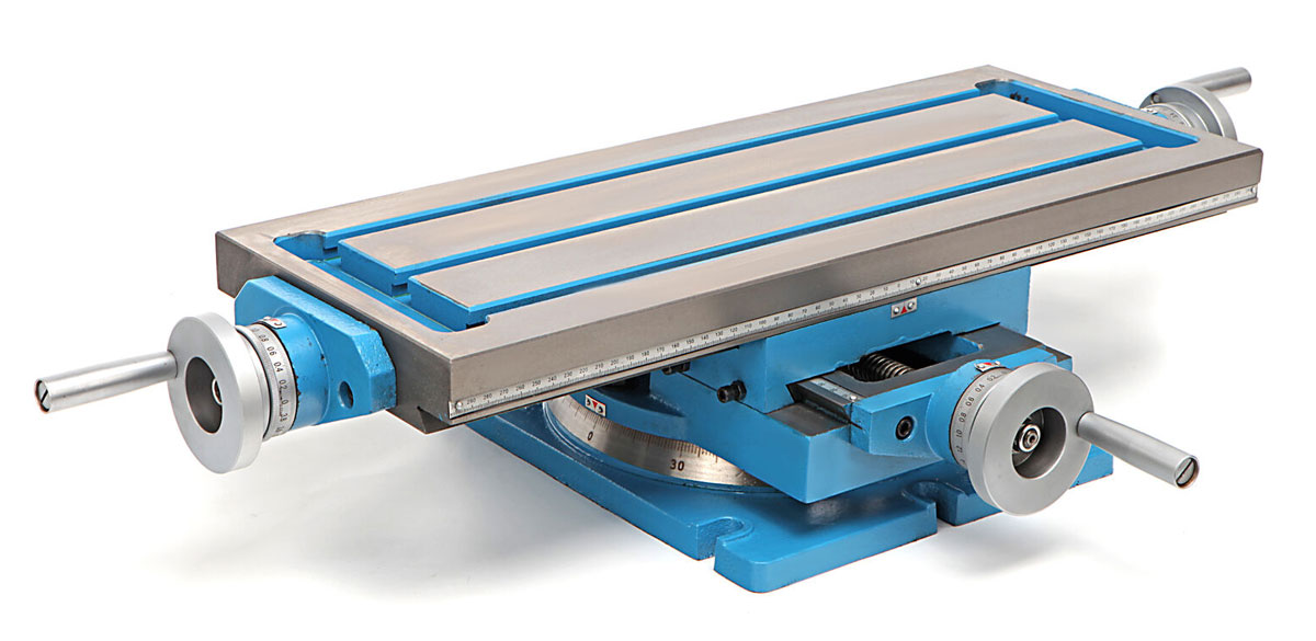 Křížový stůl 600 x 240 mm s otočnou základnou pro frézování nebo vrtání, 60 kg