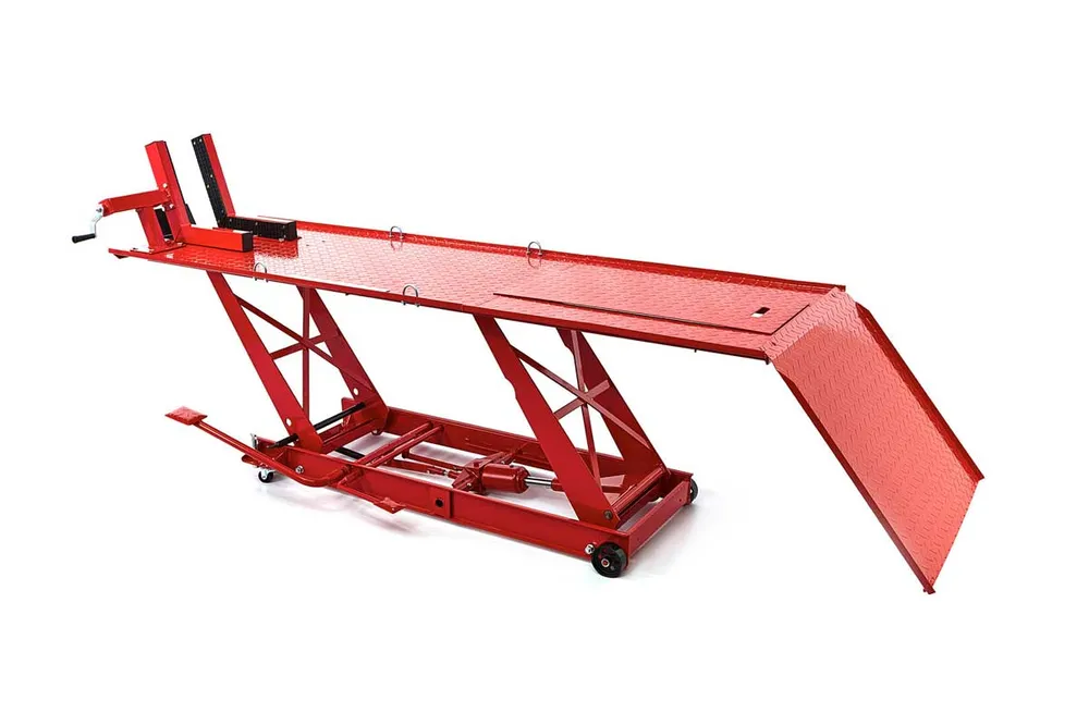 Hydraulický motocyklový zvedák 300, zvednutí až 450 kg, luxusní upínací háky, hmotnost 150 kg