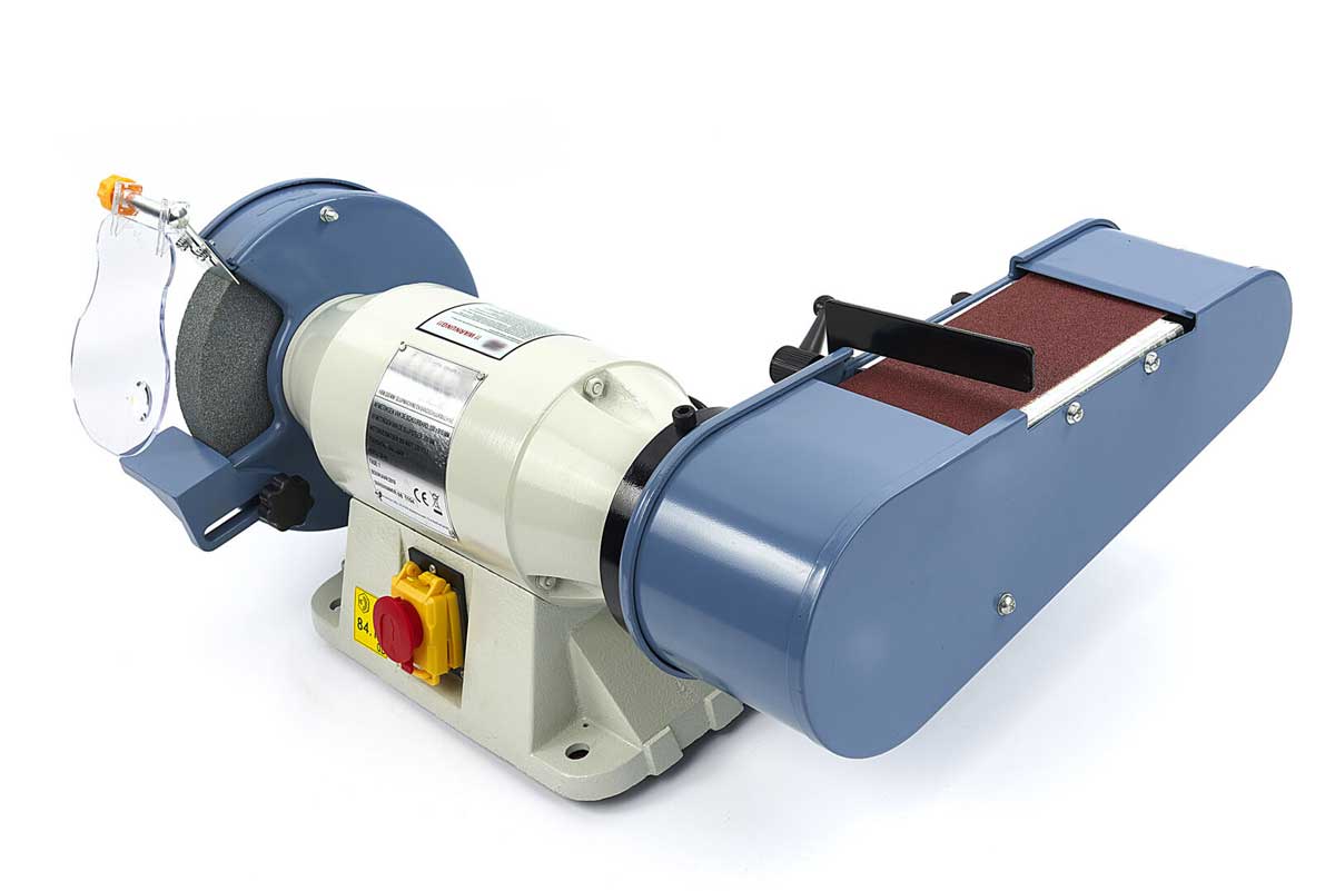 Kombinovaná bruska s 200 mm kotoučem a naklápěcím brusným pásem, 900 W,  35 kg