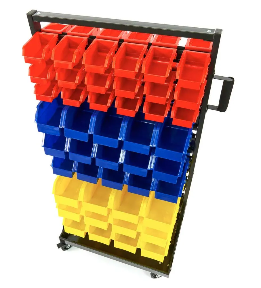 Mobilní úložný rack s 90 zásuvkami