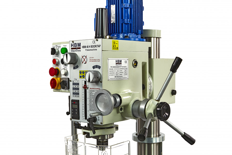 HBM 40H Profi frézka-vrtačka-závitořez, vřeteno MK4, litinová konstrukce, převodovka v oleji, 400V - 3f, 350 kg
