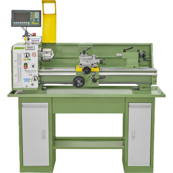 Warco D250EL, soustruh na kov s elektronicky ovládaným posuvem, variabilní otáčky, AC motor s invertorem, digitální odměřování DRO, 170 kg