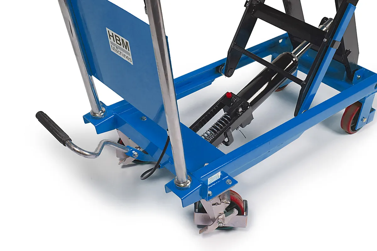 Manipulační vozík s hydraulickým stolem, nosnost až 500 kg, hmotnost 81 kg
