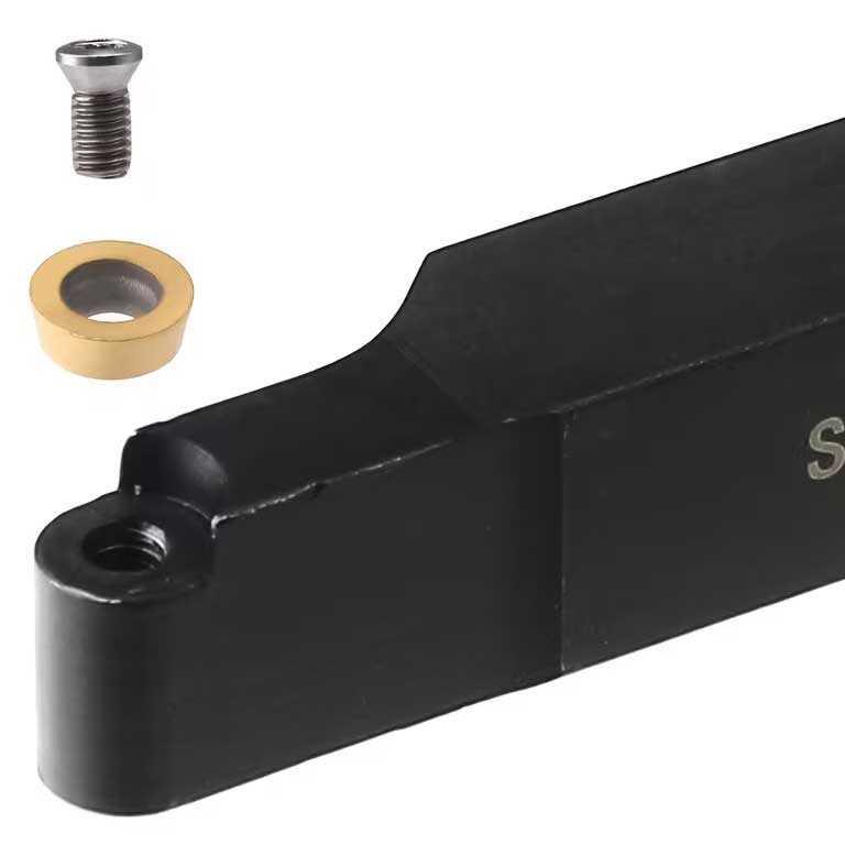 Soustružnický držák / nůž 20 x 20 x 9 mm s 10ks kulatými výměnnými VBD plátky