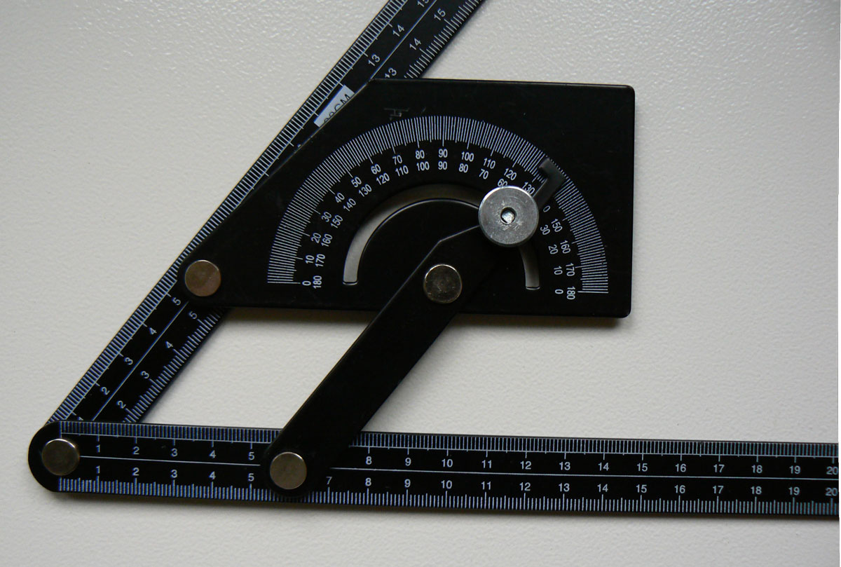 Úhloměr kovový příložný stavitelný 0°-180° s aretací, 50 x 23 cm, Triumf