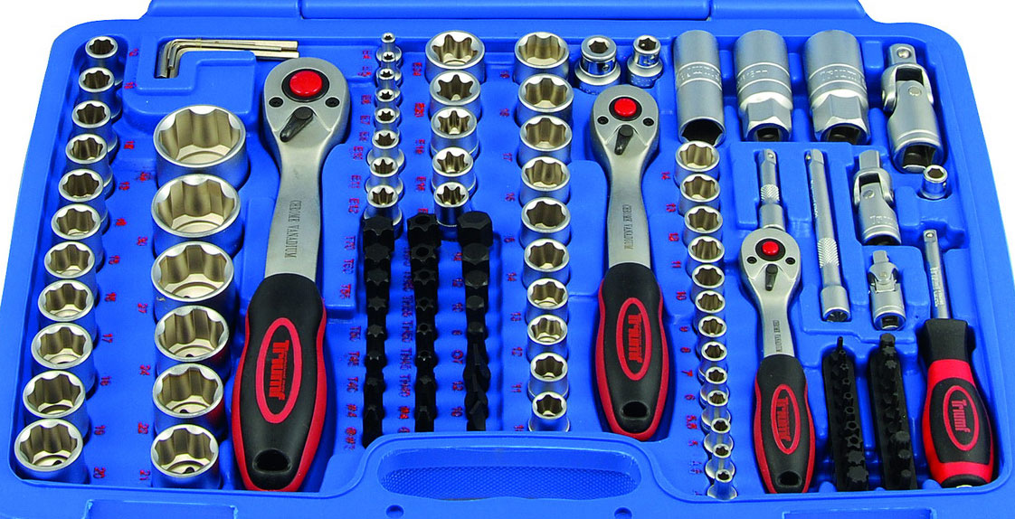 Gola sada 1/4" + 3/8" + 1/2", Super-Lock 4 - 32 mm, 171 dílů, Triumf