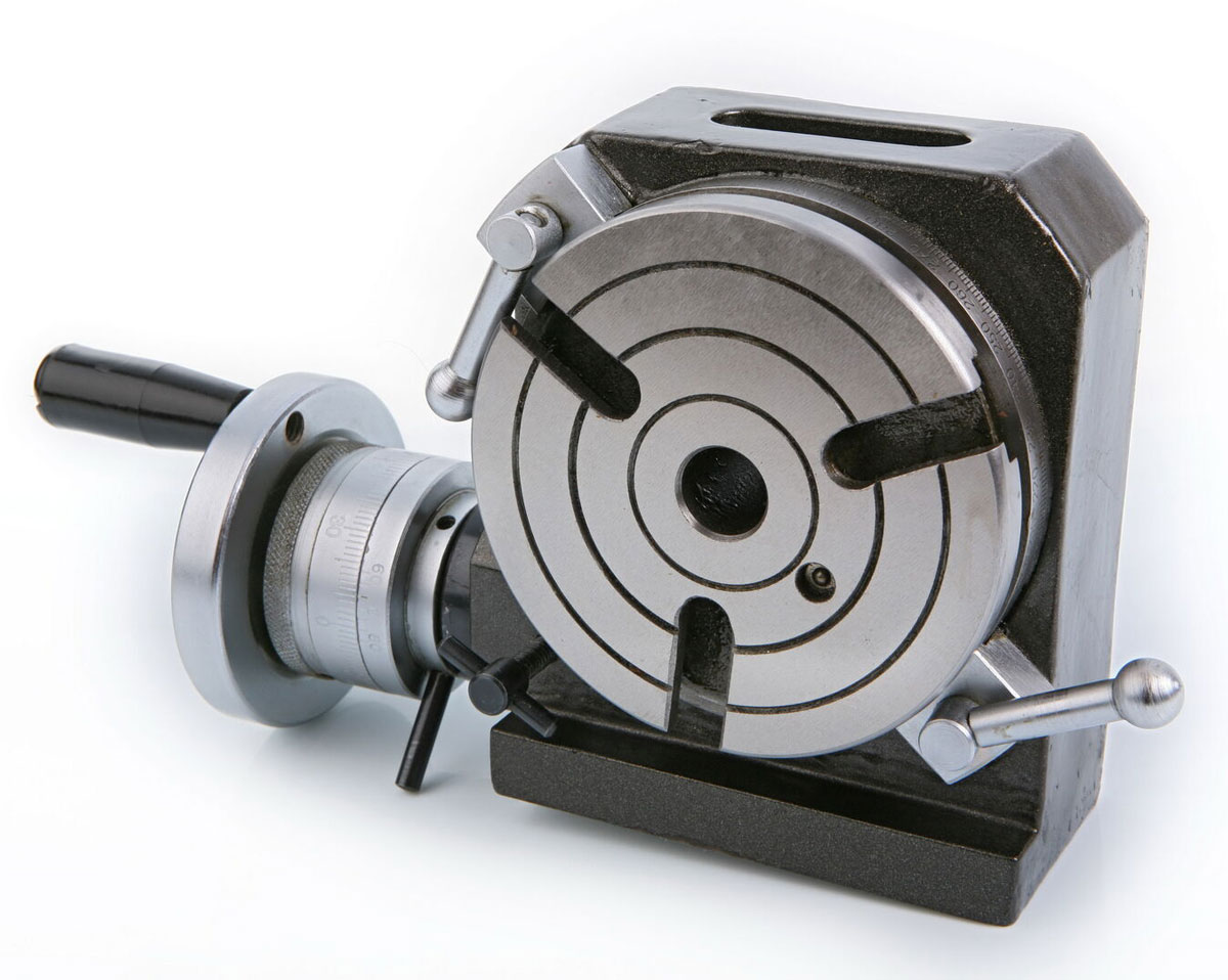 Horizontální a vertikální otočný stůl 110 mm, 3 dělicí kotoučky, koník - sada