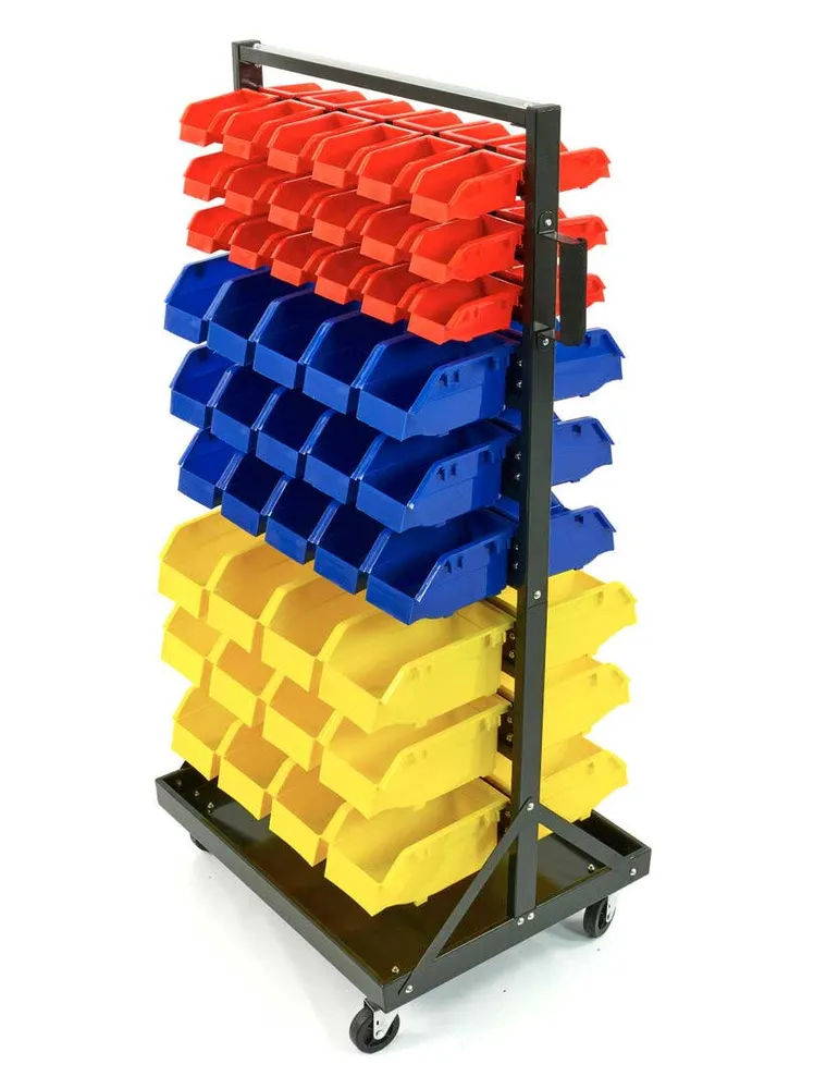 Mobilní úložný rack s 90 zásuvkami