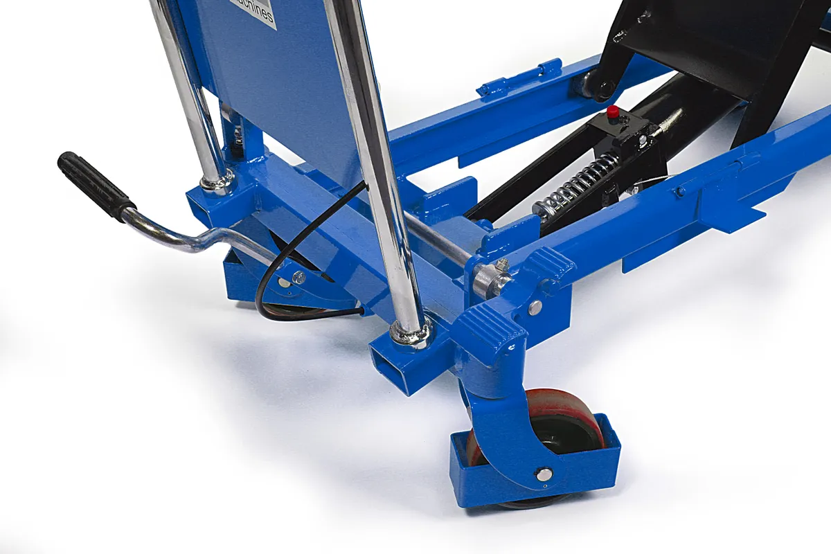 Robustní manipulační vozík s hydraulickým stolem, nosnost až 1000 kg, hmotnost 125 kg