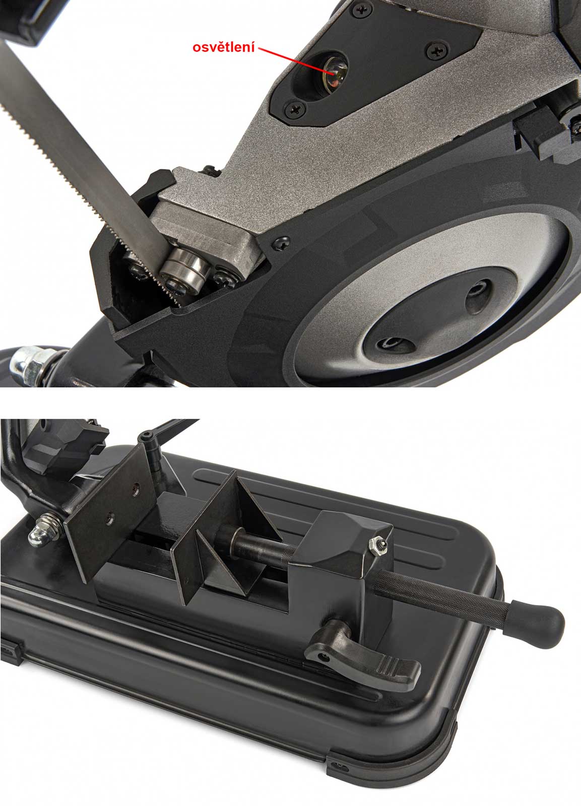 HBM 1100, přenosná pásová pila na kov s odnímatelnou základnou, 15 kg