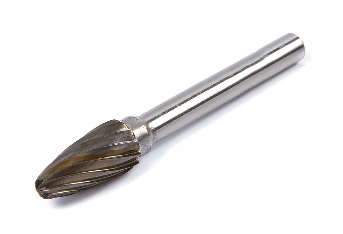 Karbidové stopkové frézy různých tvarů, stopka 6 mm, průměr 10 mm, pro neželezné materiály, 5 ks
