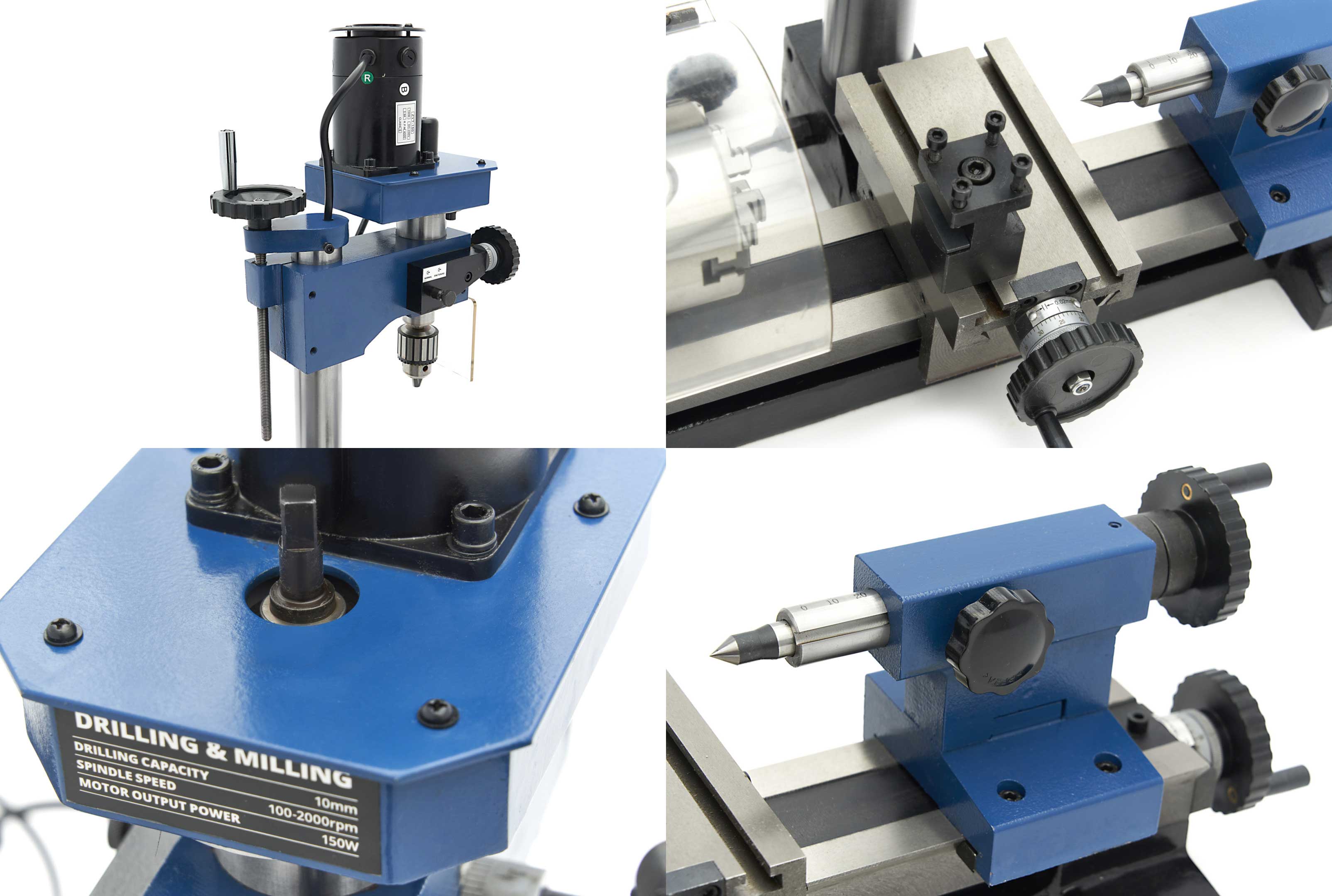 Kompaktní modelářský soustruh kombinovaný s frézovací hlavou, HBM 140 x 250 mm, 45 kg