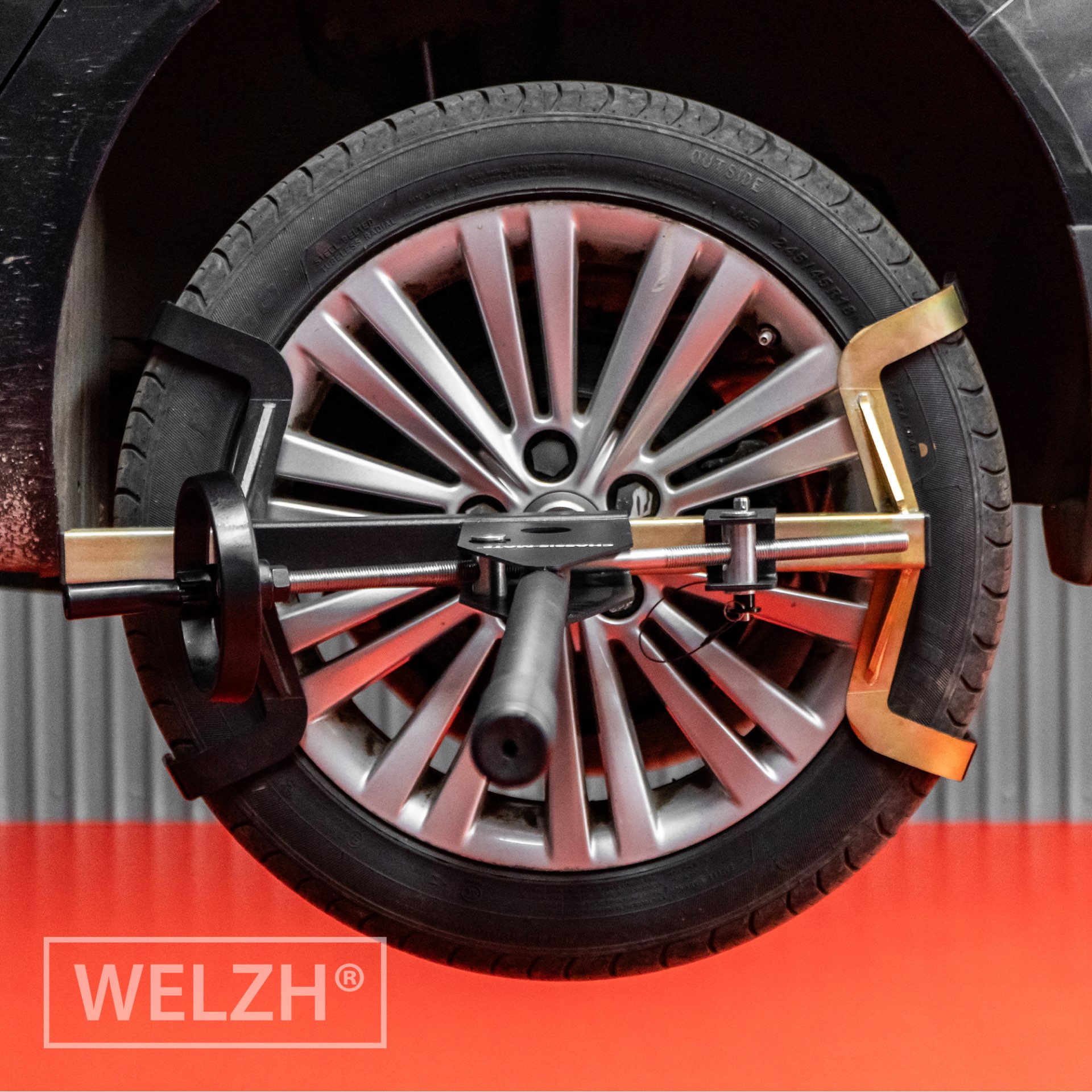 Chassis-Mate™- univerzální  nástroj pro montáž kol, rychlou výměnu pneumatik a testování odpružení, Welzh