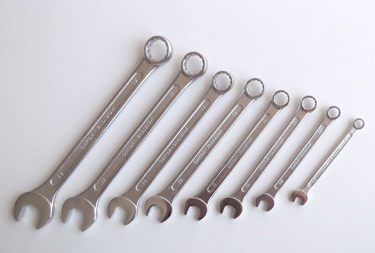 Klíče očkoploché, sada 8 ks, 6 - 19 mm, textilní obal, Triumf