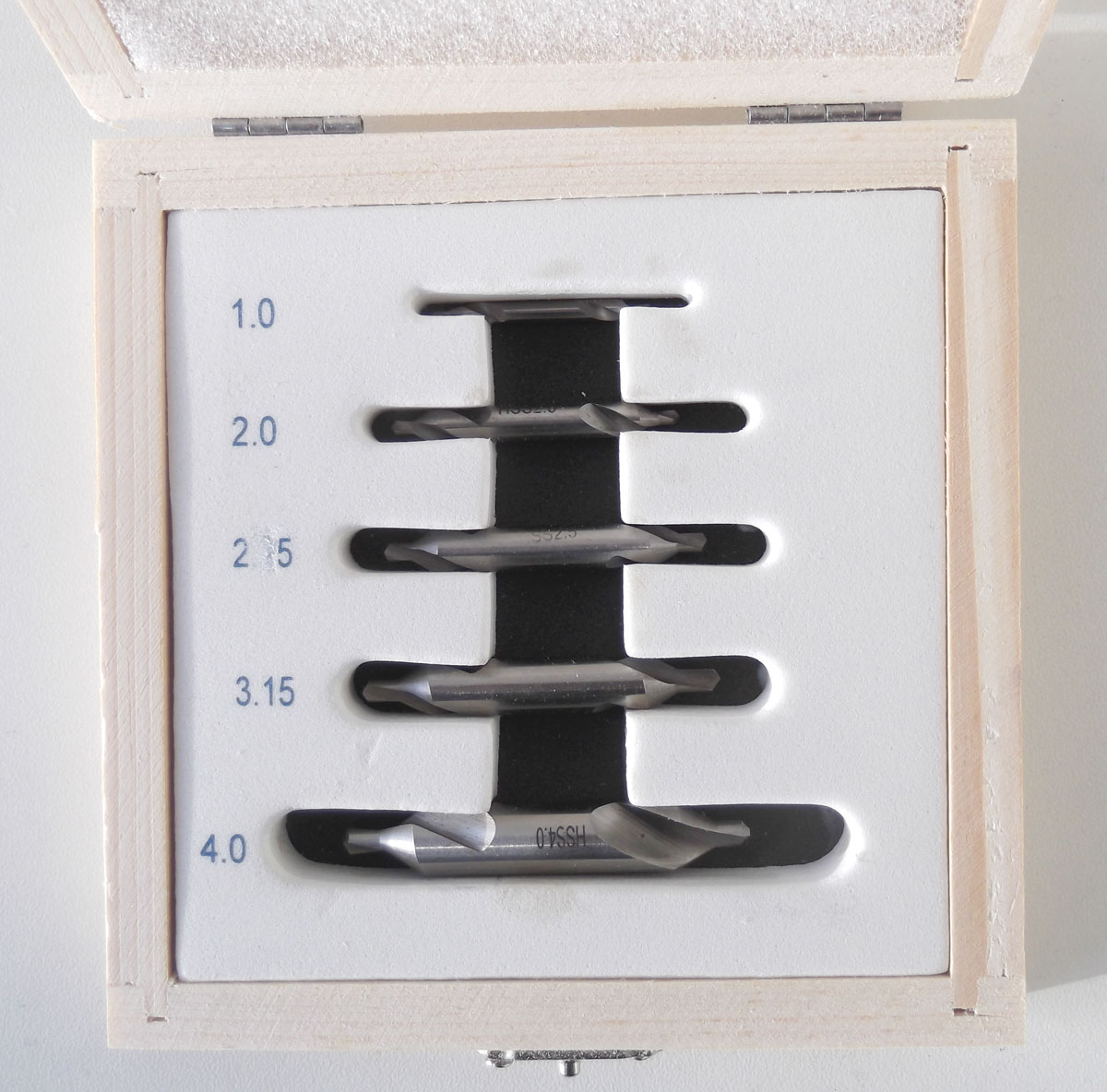 Středící vrtáky (navrtáváky) pro soustruh, sada 5 dílů, metrické, Warco