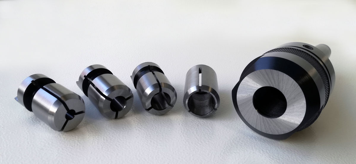 Warco držák kleštin MK2, 3/8", 4 kleštiny 1/4", 3/8", 1/2", 5/8" - sada
