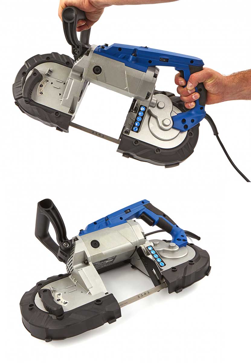 HBM 1100, přenosná pásová pila na kov s odnímatelnou základnou, 15 kg