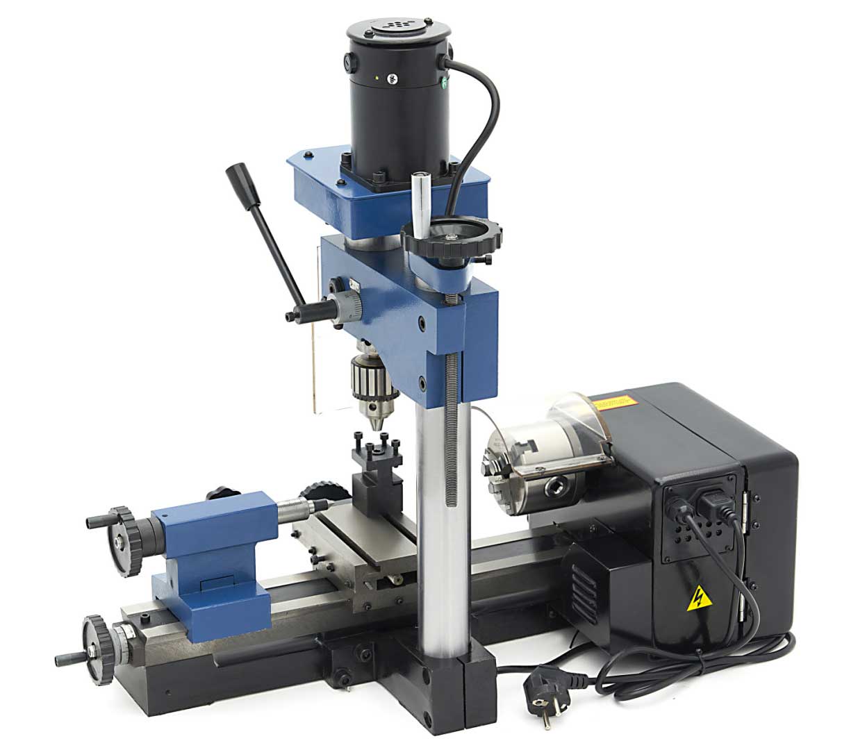 Kompaktní modelářský soustruh kombinovaný s frézovací hlavou, HBM 140 x 250 mm, 45 kg