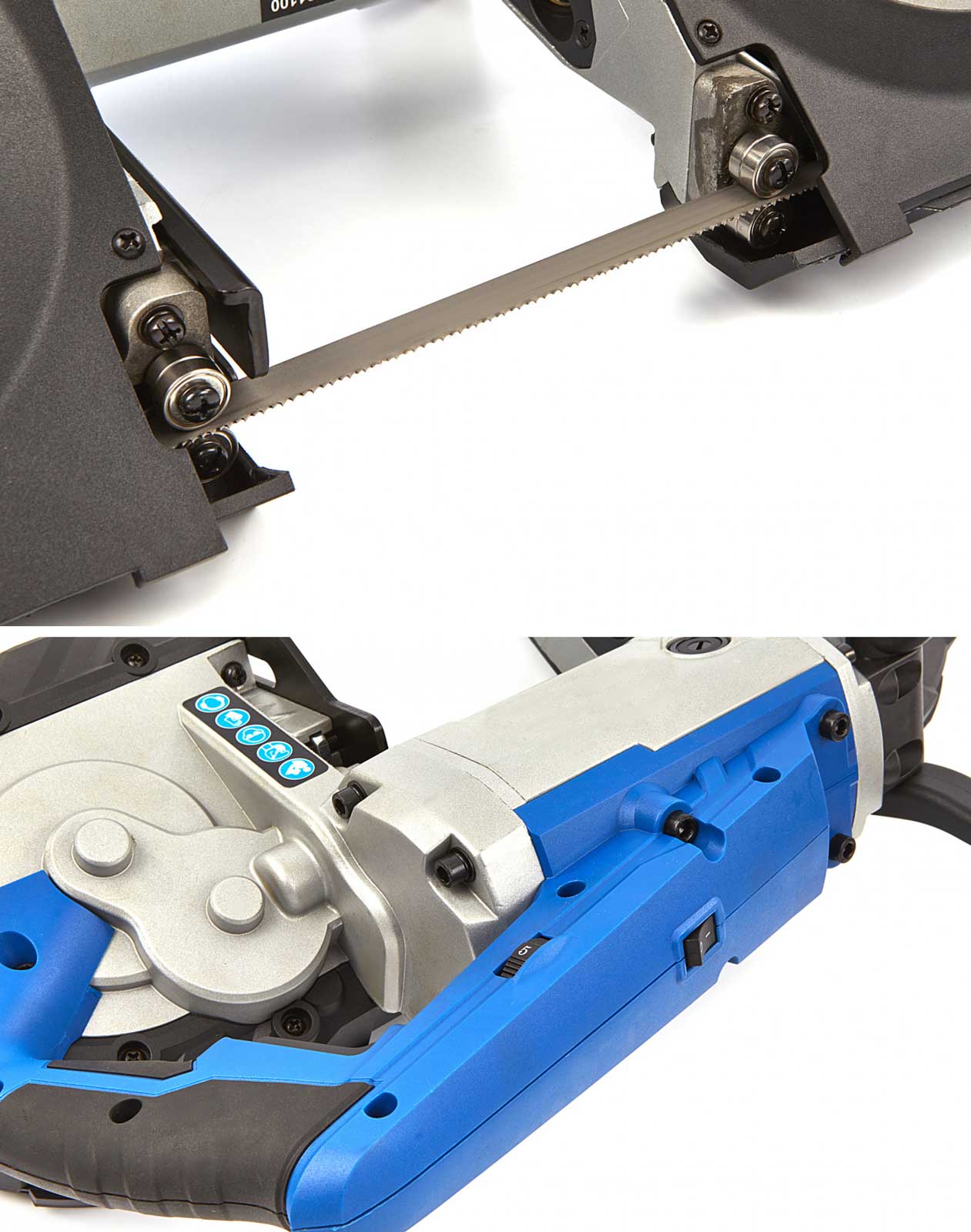 HBM 1100, přenosná pásová pila na kov s odnímatelnou základnou, 15 kg