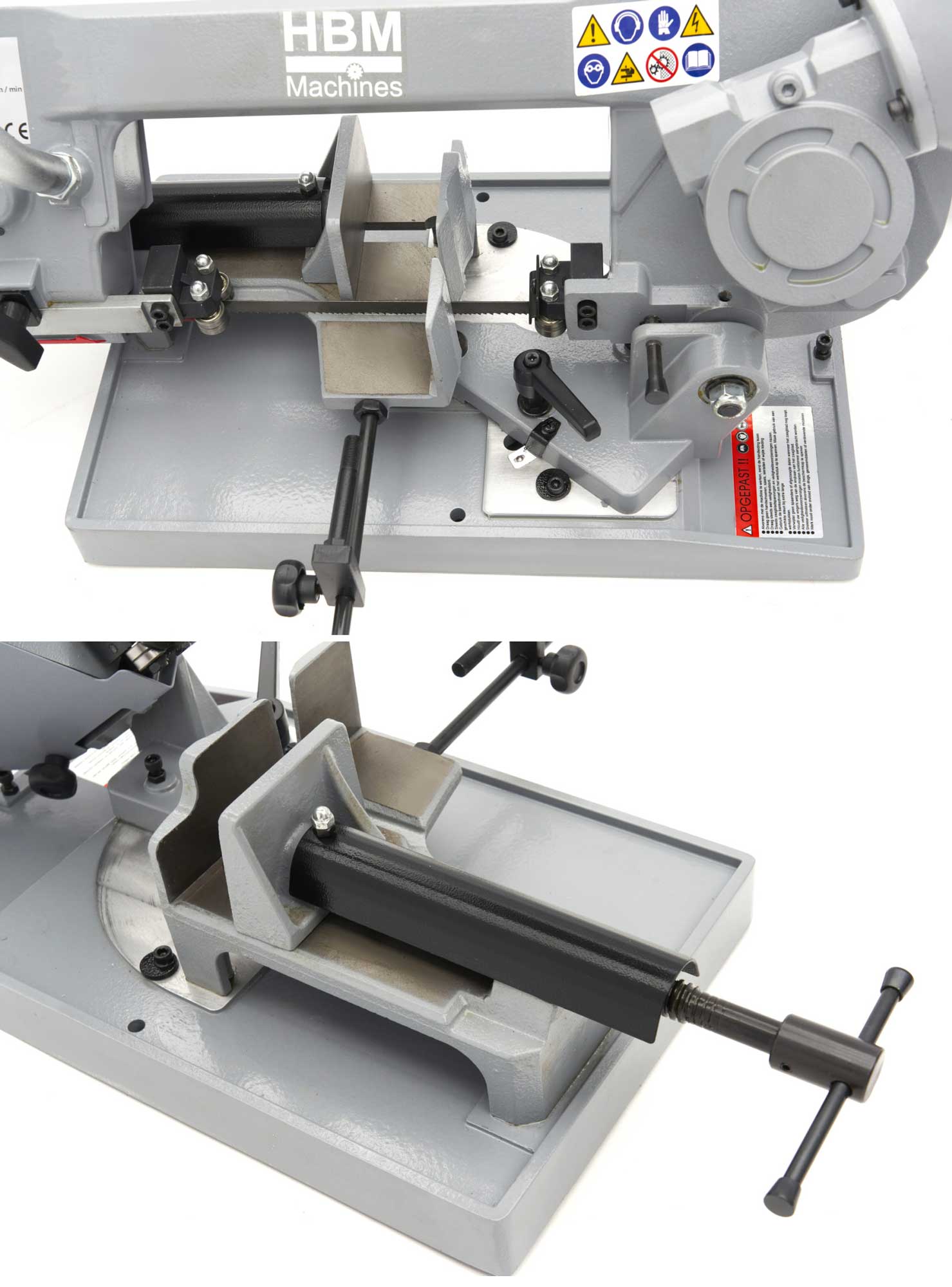 HBM 125P, přenosná pásová pila na kov, litinová základna, 550 W, 25 kg